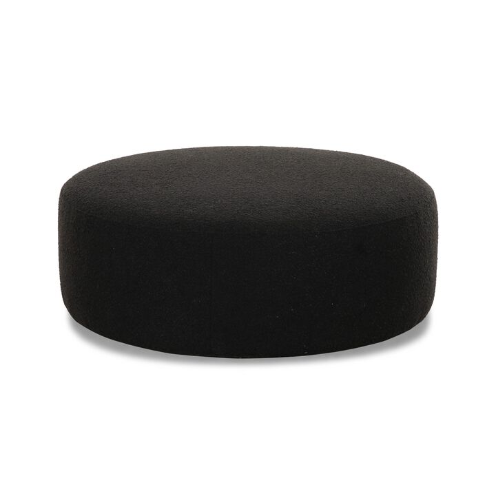 Tov Furniture Broohah Black Boucle Ottoman