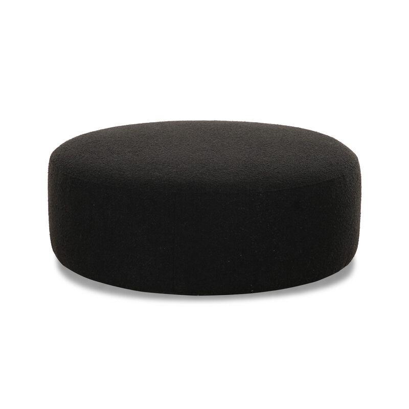 Tov Furniture Broohah Black Boucle Ottoman image number 0
