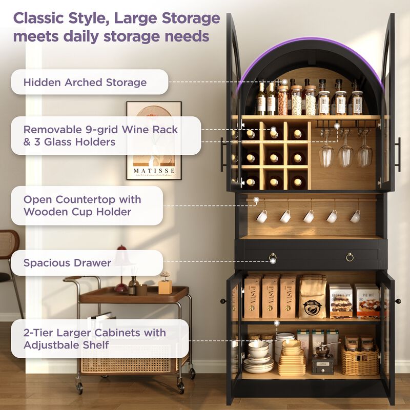 Bunnas Tall Arched Bar Cabinet image number 3