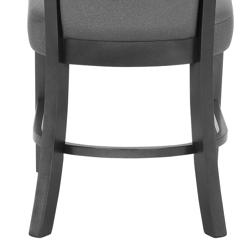 Brandon 24 Inch Side Chair Set of 2, Gray Fabric Upholstery, Curved Back - Benzara