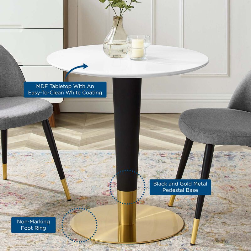 Modway - Zinque 28" Dining Table Gold White image number 5