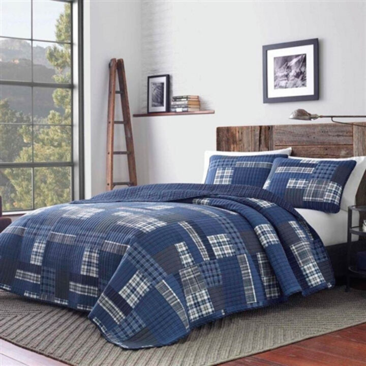 100-Percent Cotton Reversible 3 Piece Patchwork Quilt Set
