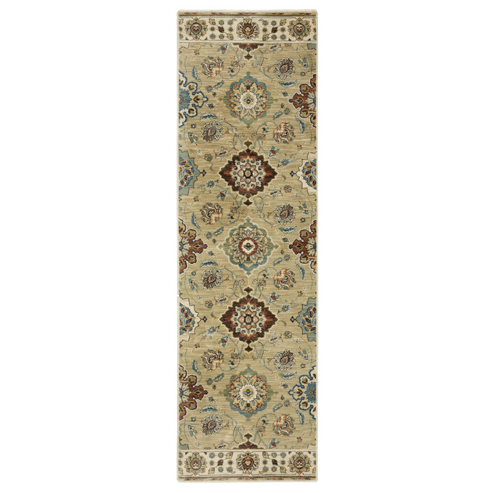 HomeRoots Floral Area Rug With Fringe