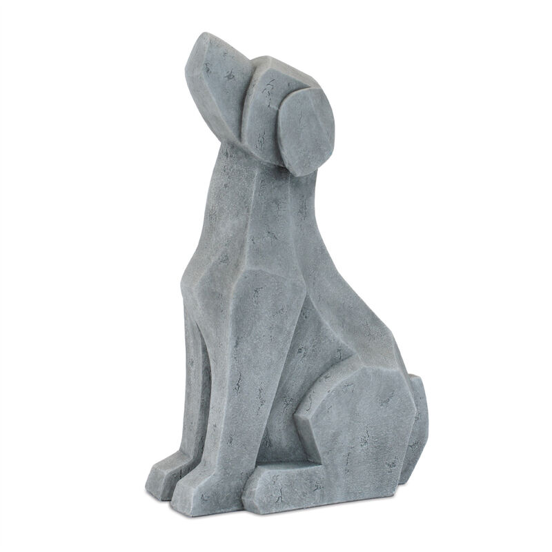 HomeRoots Set of Two Gray Polyresin Cat And Dog Figurines image number 2