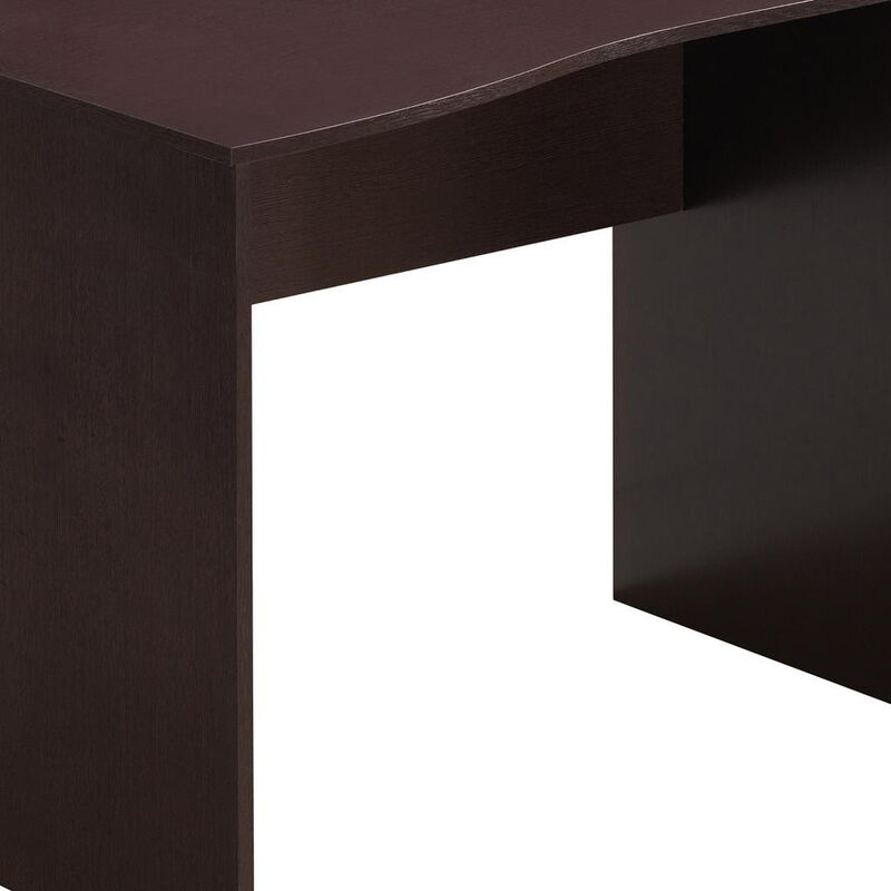 HomeRoots 51" Gray Wood Pedestal Computer Desk With Three Drawers image number 3