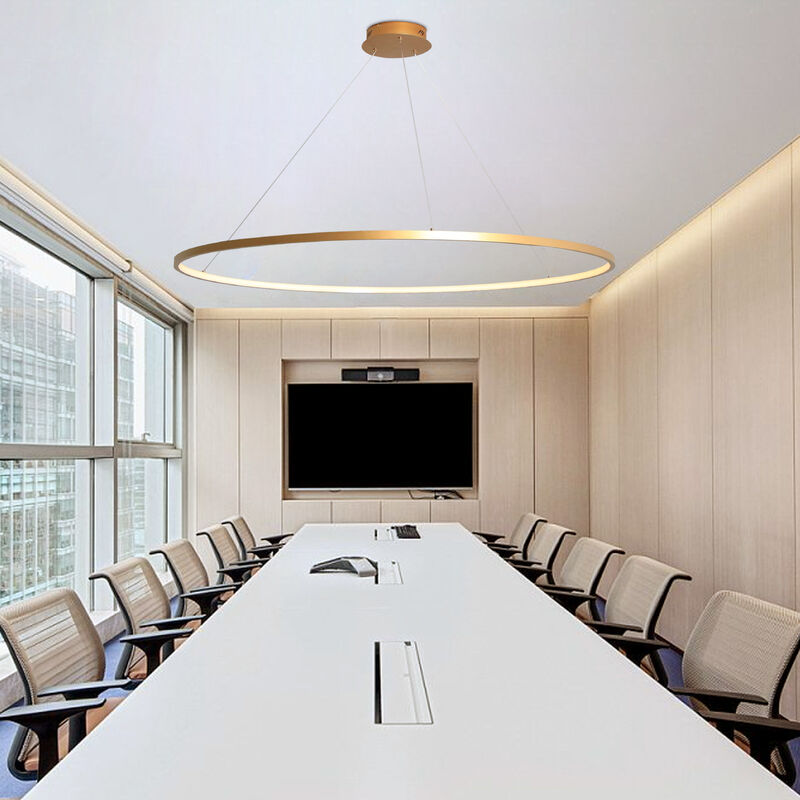 45.3 inch Circle Chandelier Round Kitchen Island Pendant Remote Dimmable image number 5