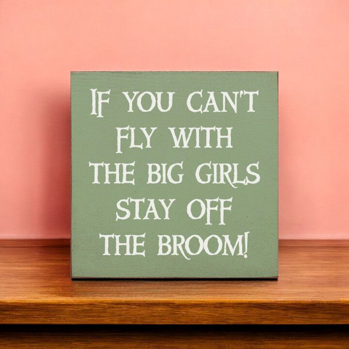 If You Can't Fly with the Big Girls Stay Off the Broom Wood Sign
