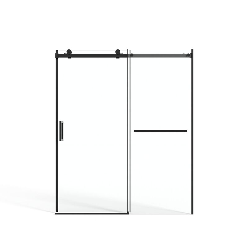 White Stainless Steel Shower Door with Top Impact Buffer and Rustproof 304 Track System