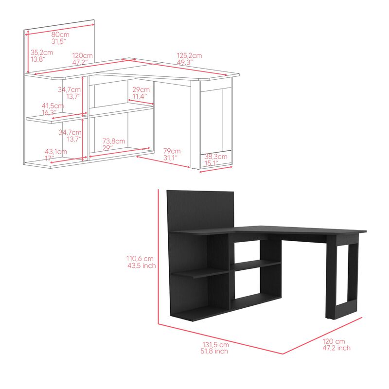 Computer Desk Mohave, Office, Black