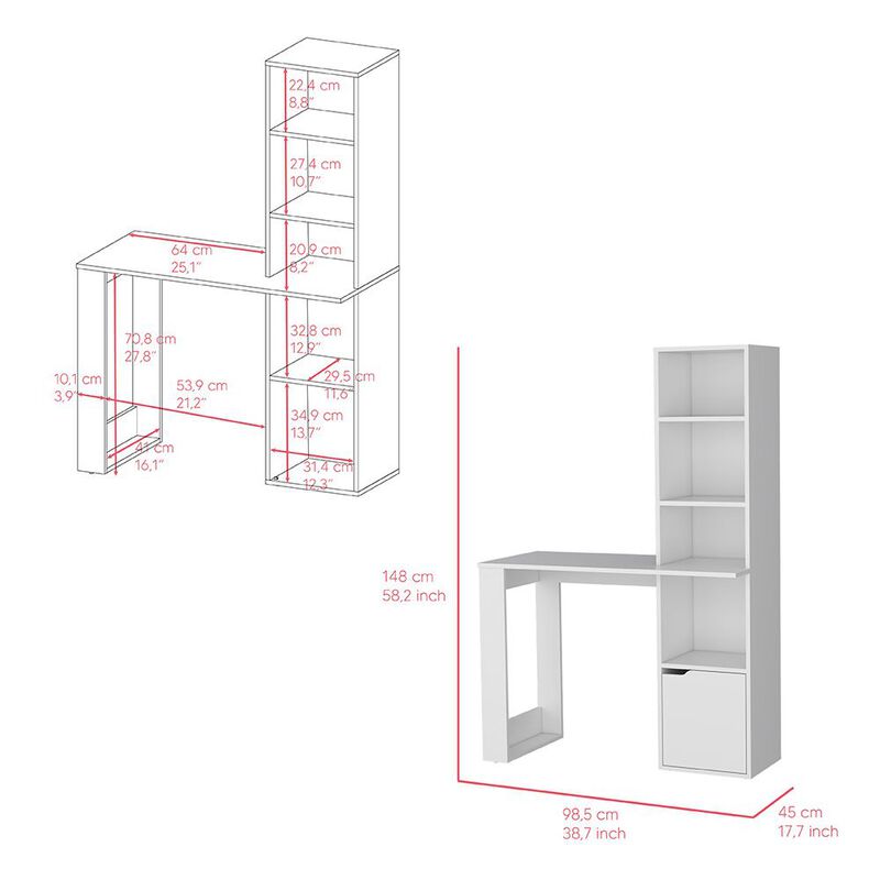 Office Desk Aragon, Office, White