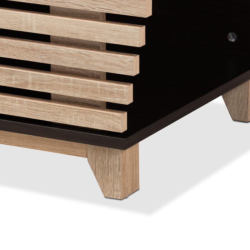 Baxton Studio Eckhart Modern Two Tone Dark Brown Wood Cat Litter Box Cover House