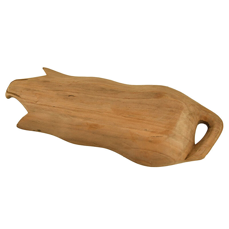 Hand Carved Pig Shaped Decorative Wooden Serving Tray 15 Inch image number 2