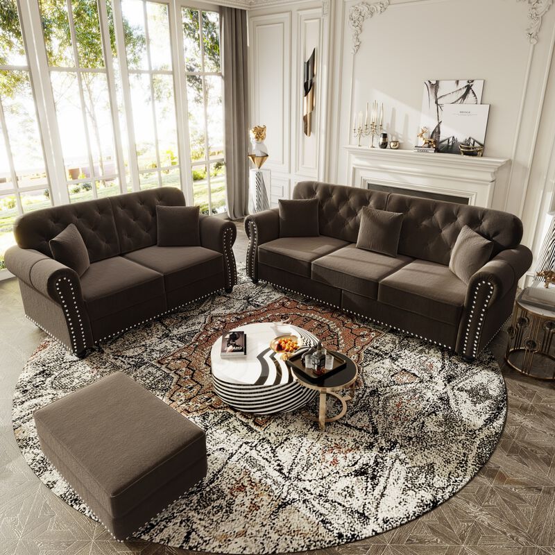 Takcaf Chesterfield Sofa Set image number 1