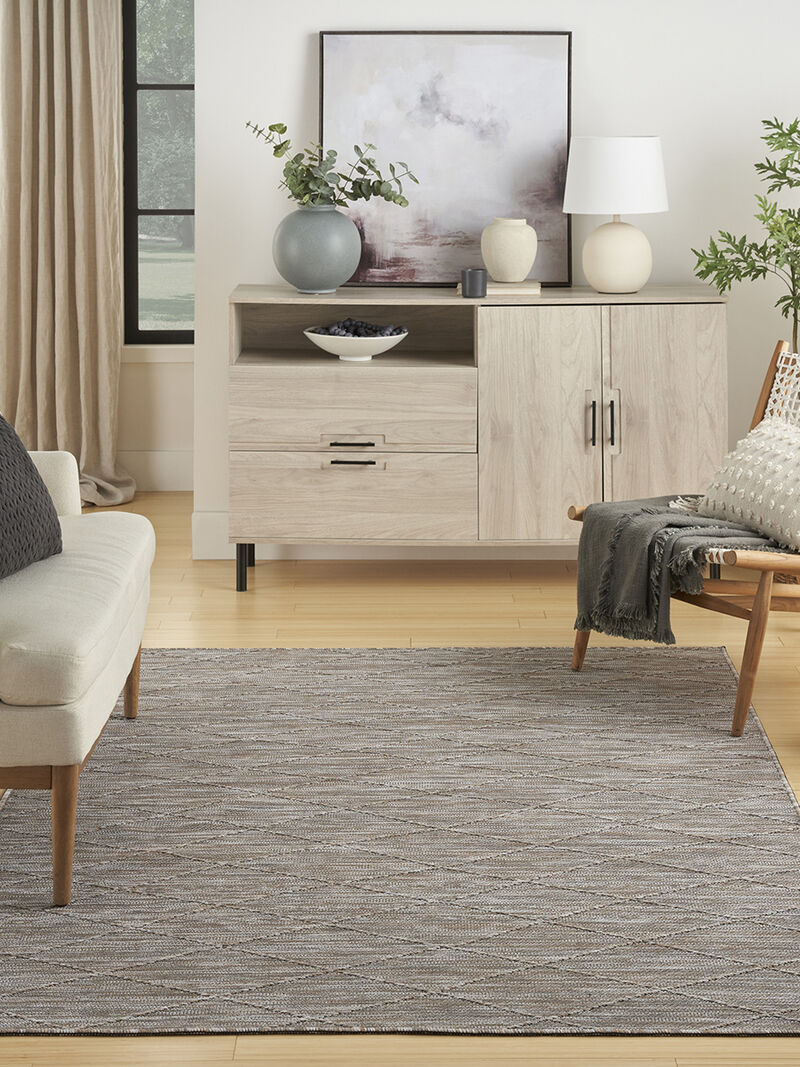 Washable Solutions WSL01 Gray/Mocha 4' x 6' Rug