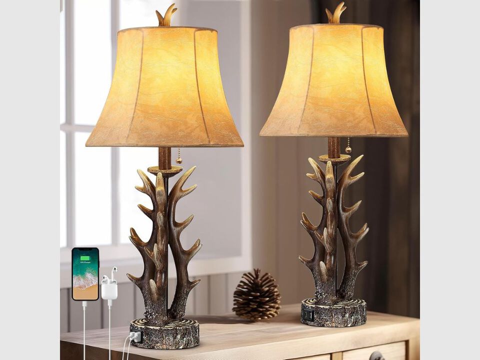 Tiffany Table Lamp Antique Stained Glass Bedside Desk Reading Living Room