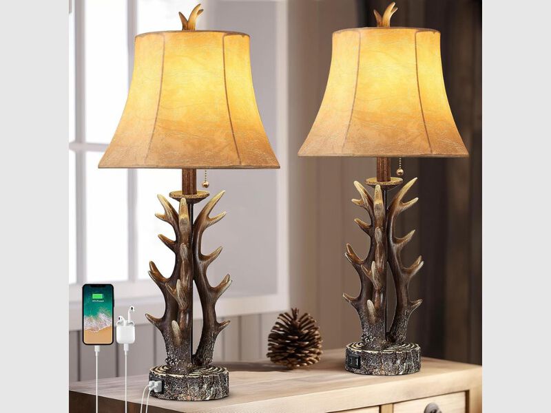Tiffany Table Lamp Antique Stained Glass Bedside Desk Reading Living Room image number 1
