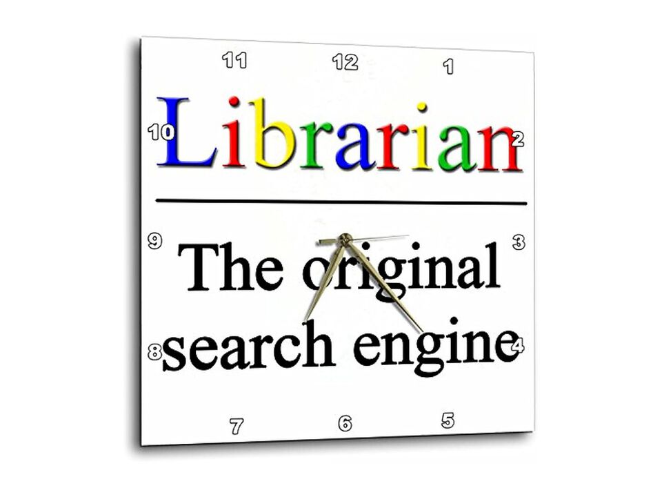 Librarian Search Engine Wall Clock 15 Inch Home Decor