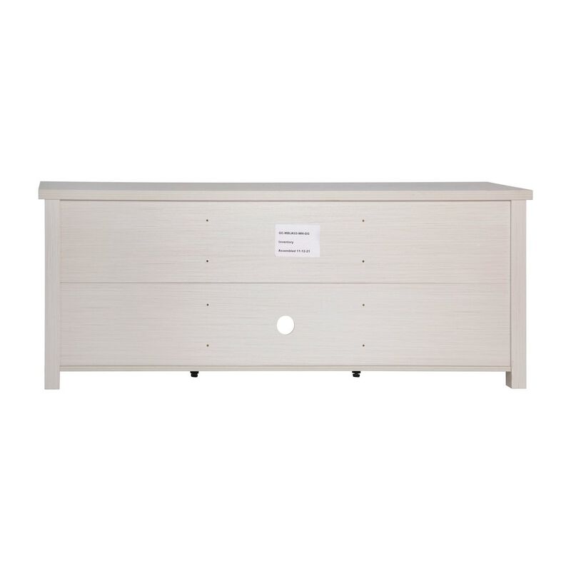 Flash Furniture Classic TV Stand up to 80" TVs - White Wash Finish with Full Glass Doors image number 2