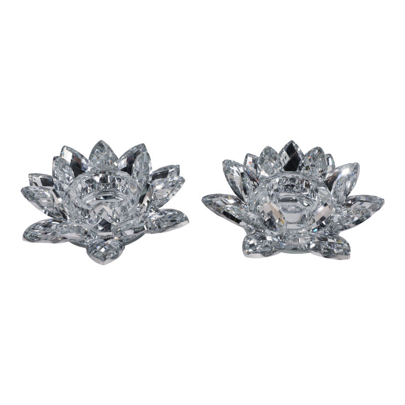 S/2 Silver Crystal Votive Candle Holders, 6'' image number 2