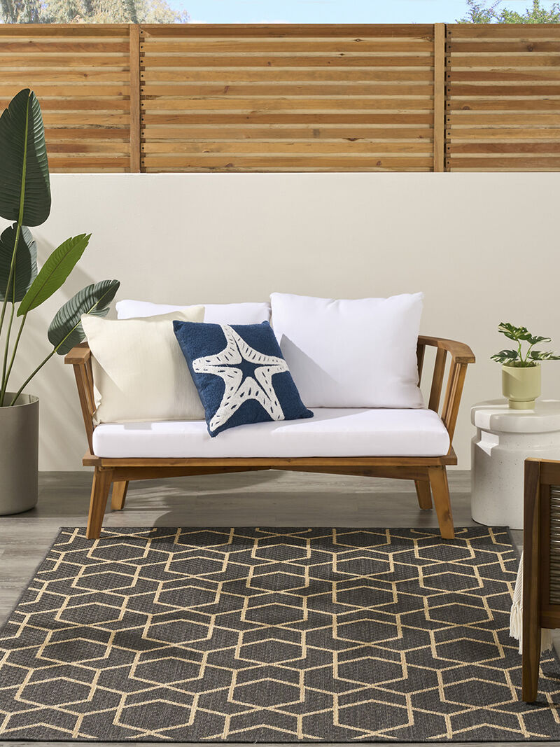 Horizon Indoor/Outdoor HOZ01 Charcoal 4' x 6' Rug