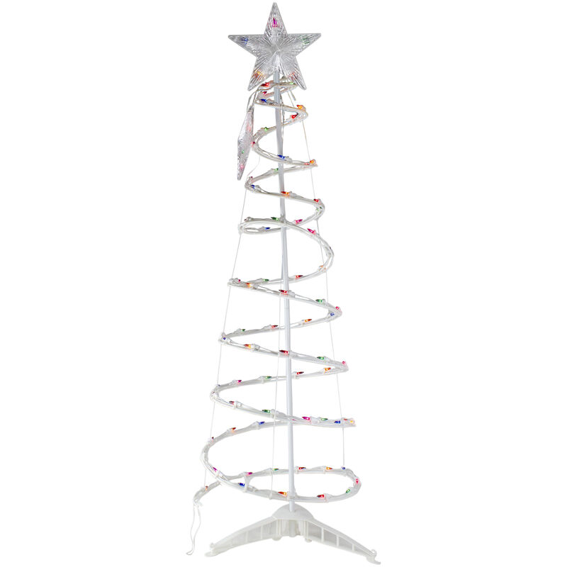 4ft Lighted Spiral Christmas Tree with Star Tree Topper  Multi Lights