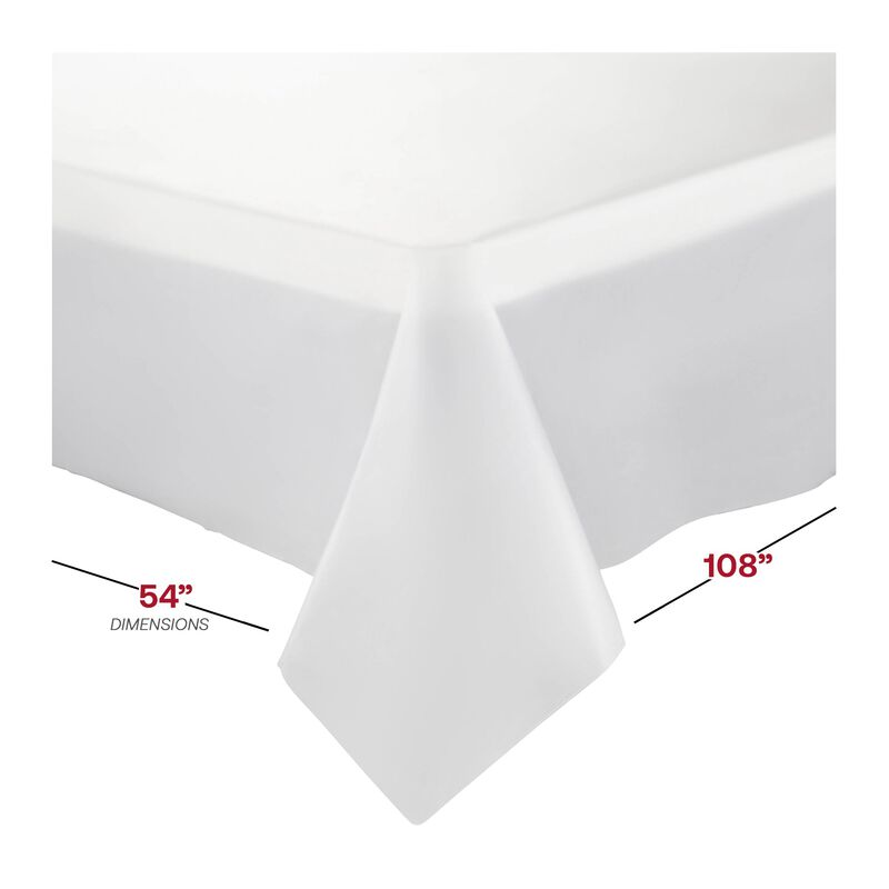 White Rectangular Plastic Tablecloths (96 Tablecloths) image number 2