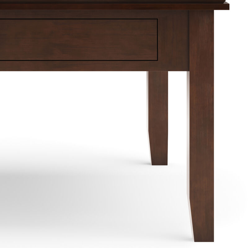 Artisan SOLID WOOD 36 inch Wide Square Transitional Square Coffee Table in Russet Brown