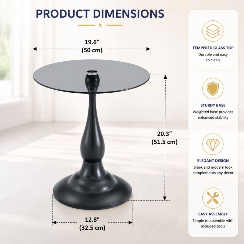 20" Metal Side Table image number 9