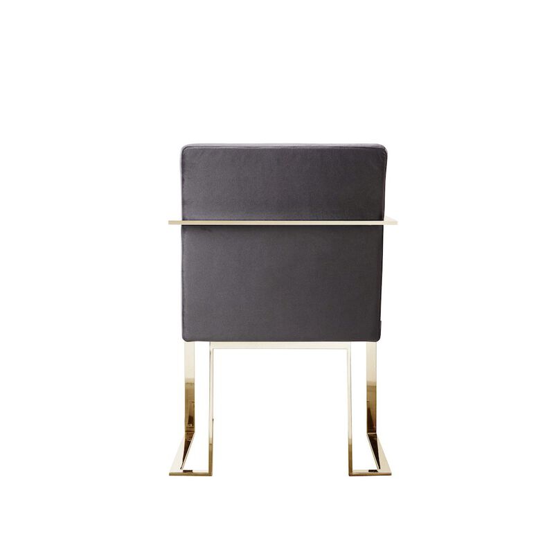 Pangea Home Gold Dexter Armchairs Velvet Gray