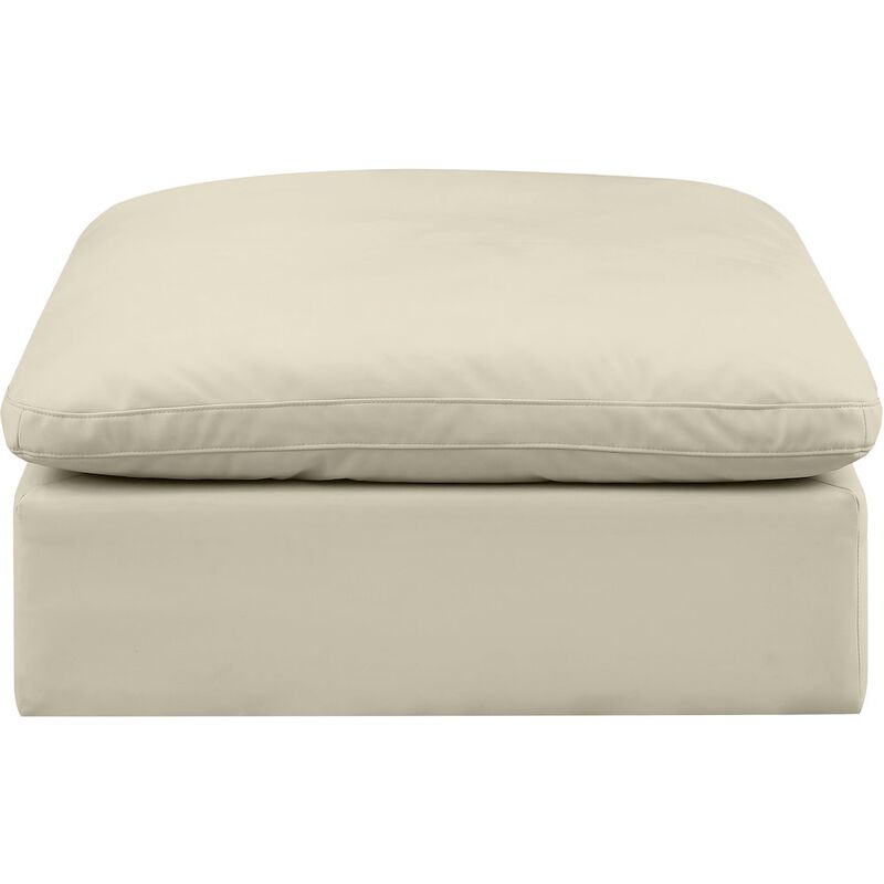 Meridian Furniture Comfy Cream Vegan Leather Modular Ottoman