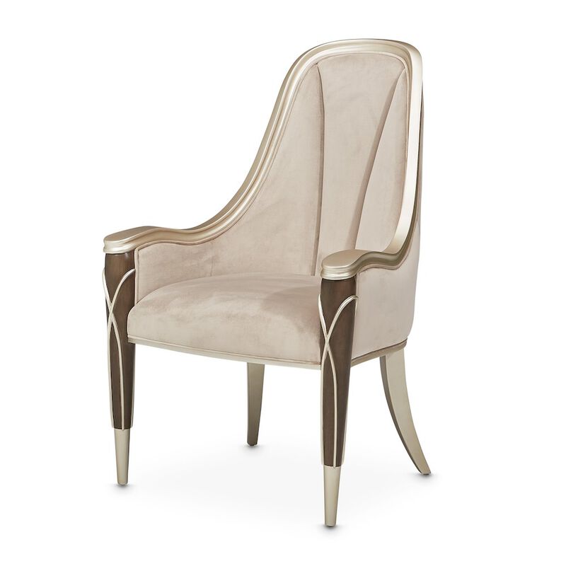 Michael Amini Villa Cherie Dining Arm Chair - Hazelnut Qty 1