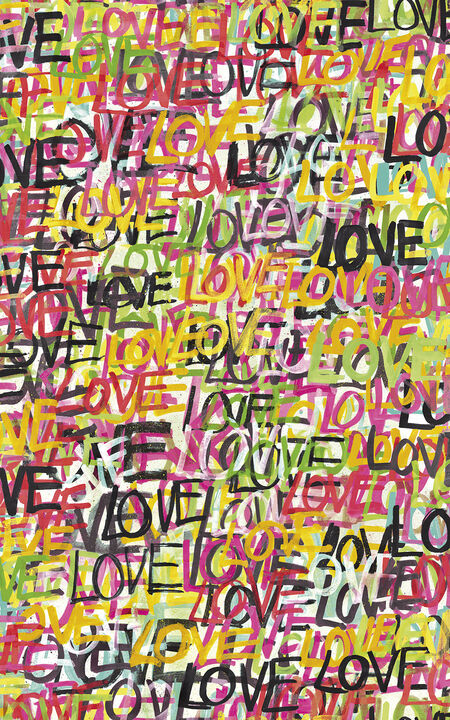 Indio Chartreuse Love Scribble Wallpaper (Set of 2)