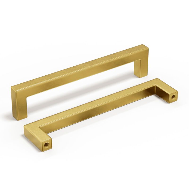homdiy 6-1/4 Inch Brushed Brass Cabinet Pulls 20 Pack Gold Cabinet Handles Square Hardware for Cupboard,Bathroom