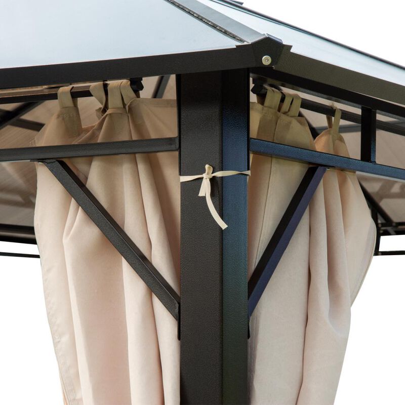 Hivvago 10' x 12' Outdoor Hardtop Gazebo with Netting for Patio image number 7