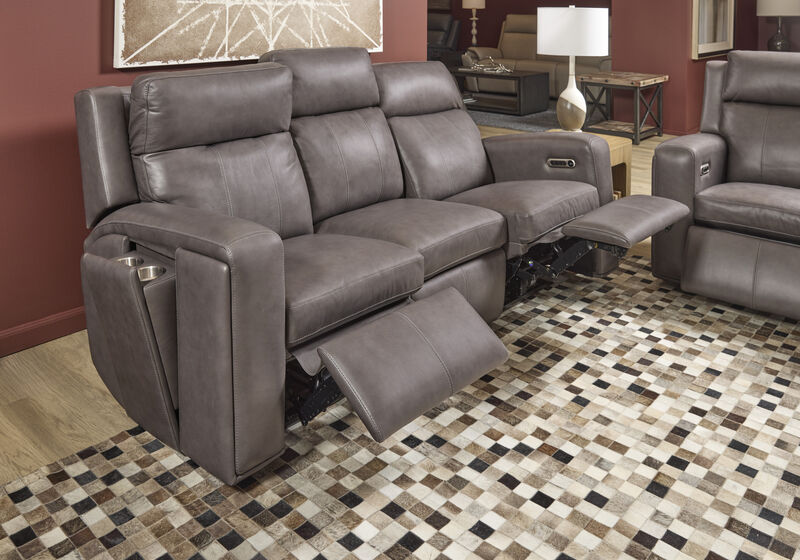 Wyatt Gunmetal Power Reclining Sofa