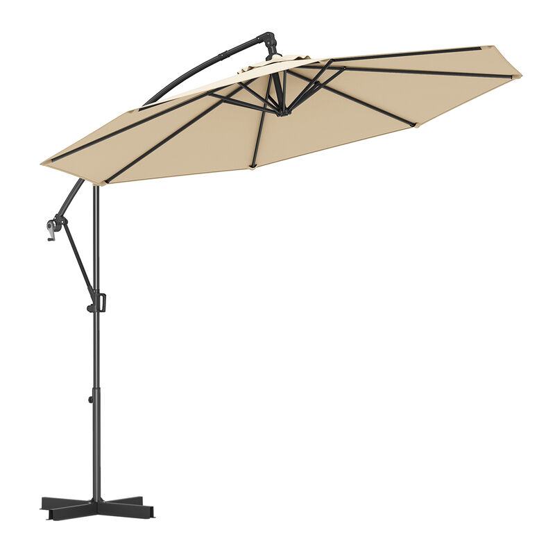 Offset Hanging Patio Umbrella with Base &ndash; Infinite Tilt Cantilever Design
