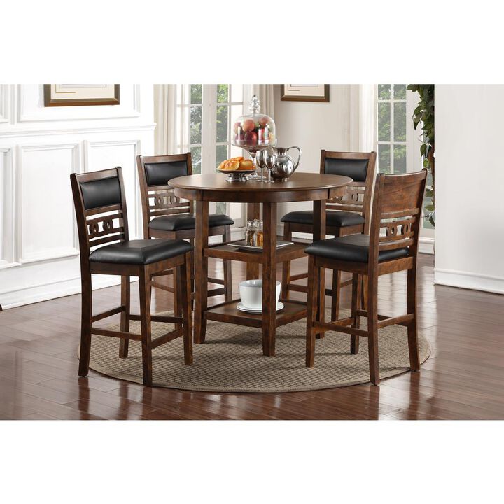 New Classic Furniture Furniture Gia 5-Piece Transitional Wood Dining Set in Brown