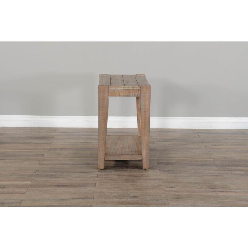 Sunny Designs 25 Modern Mindi Wood Chair Side Table in Weathered Brown