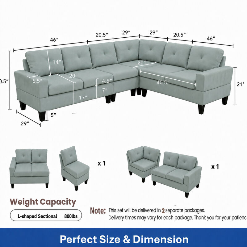 Jirji Modular L-Shaped Sectional Sofa image number 9