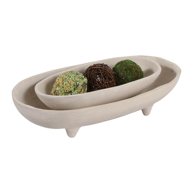 Paper Mache Footed Oval Bowls image number 2