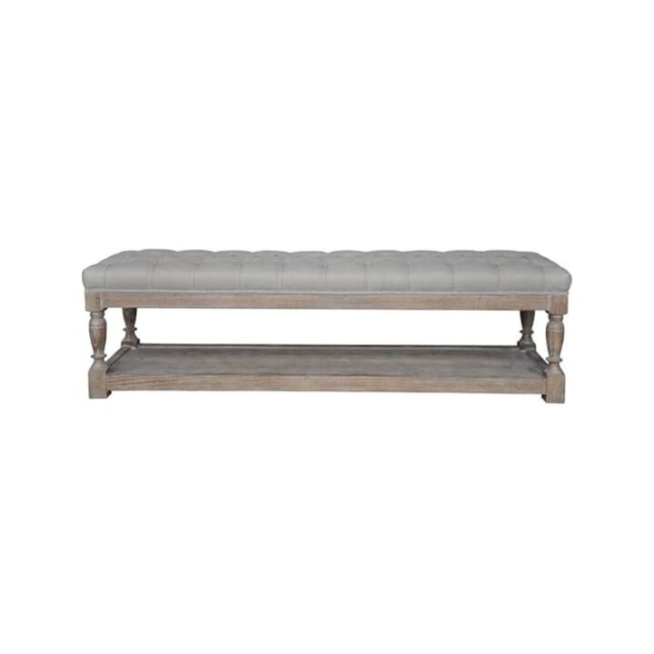Pangea Home Z-Athena-59 Bench White And Frost Grey