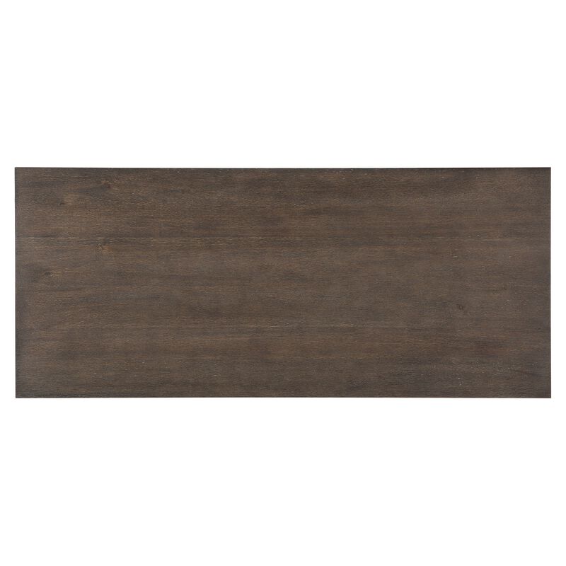 Luon Writing Desk, Traditional Classy Dark Oak Brown Veneer,  60 Inch - Benzara