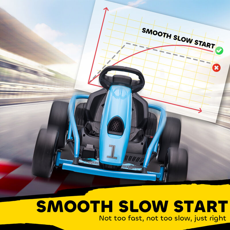 BreeBe 24V Electric Go Kart for Kids, Drift Ride-On Racing Go Kart with 2 Speeds image number 6
