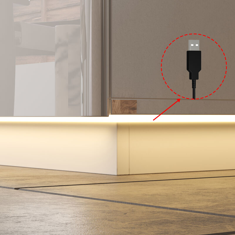 70.8 in. W x 14.5 in. D x17.3 in. H, White Smooth Finished Wooden Table up to 75 in. with 4-Drawers and 1 Shelf