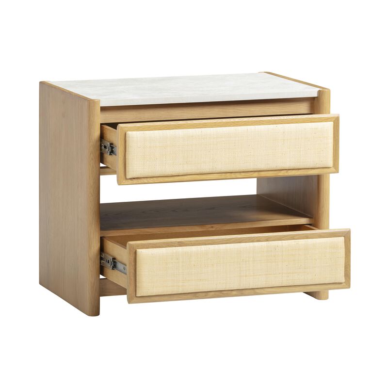 Paige Natural Oak 2-Drawer Nightstand image number 3