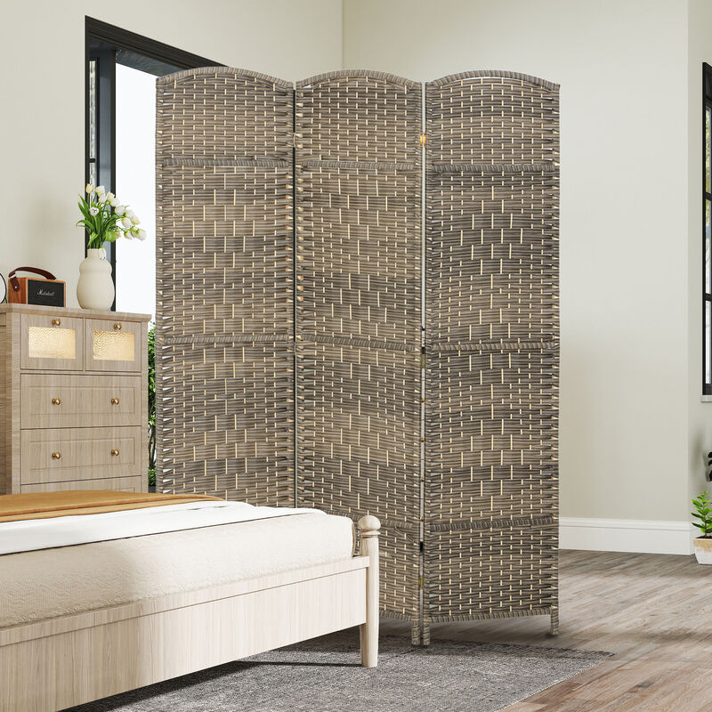 Hivvago 6' Tall Freestanding Wood Privacy Screen with 3 Panels image number 7