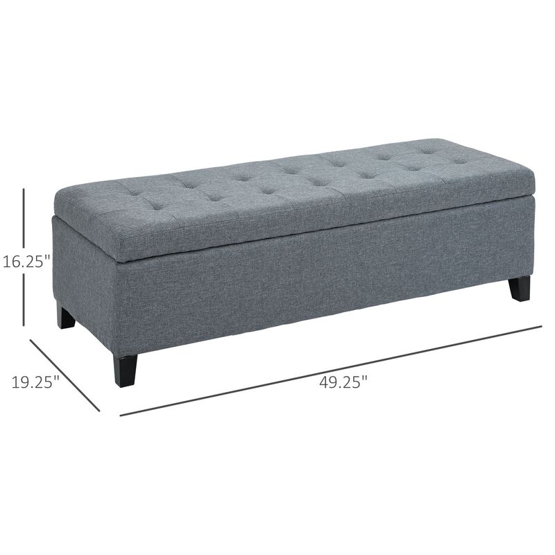 Spacious Brown Seat: 50" Lift-Top Ottoman Storage Bench