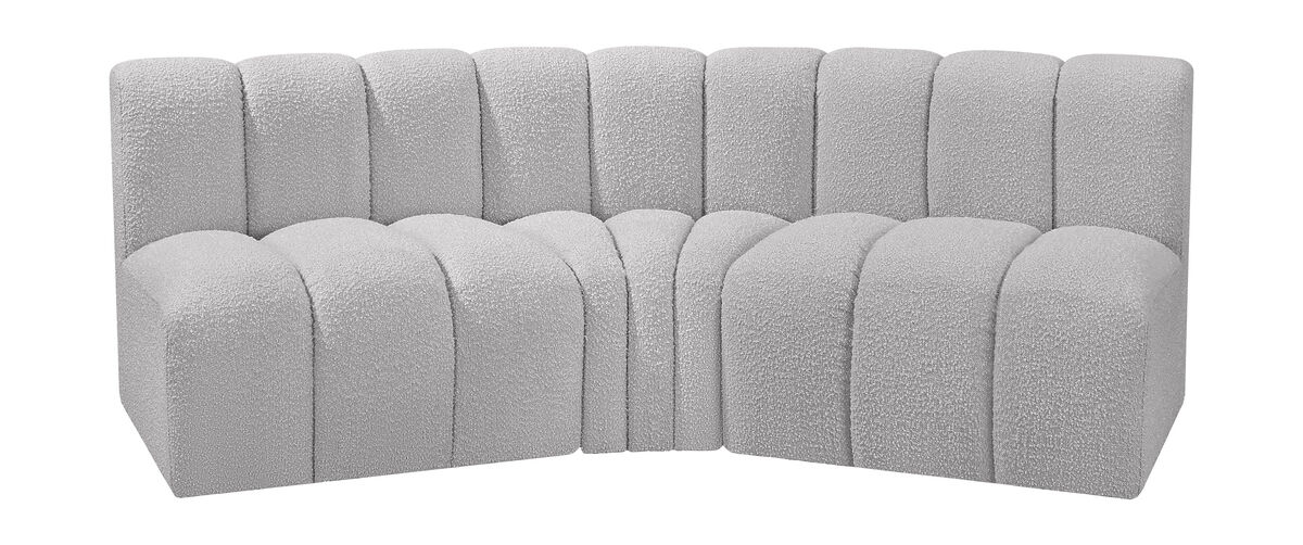 Meridian Furniture Arc Grey Boucle Fabric Modular Sofa
