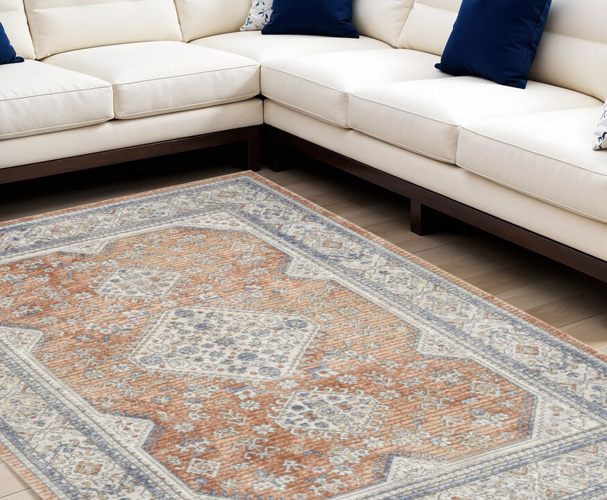 HomeRoots And Bronze Medallion Area Rug
