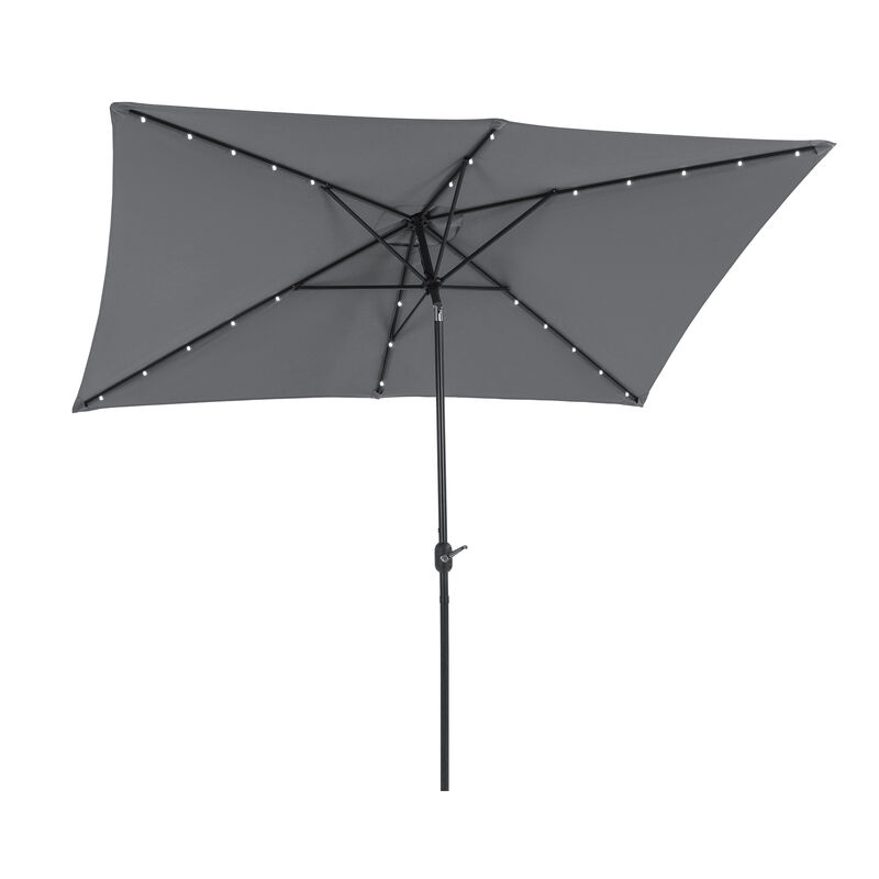MONDAWE 10ft Rectangular Solar LED Market Patio Umbrella